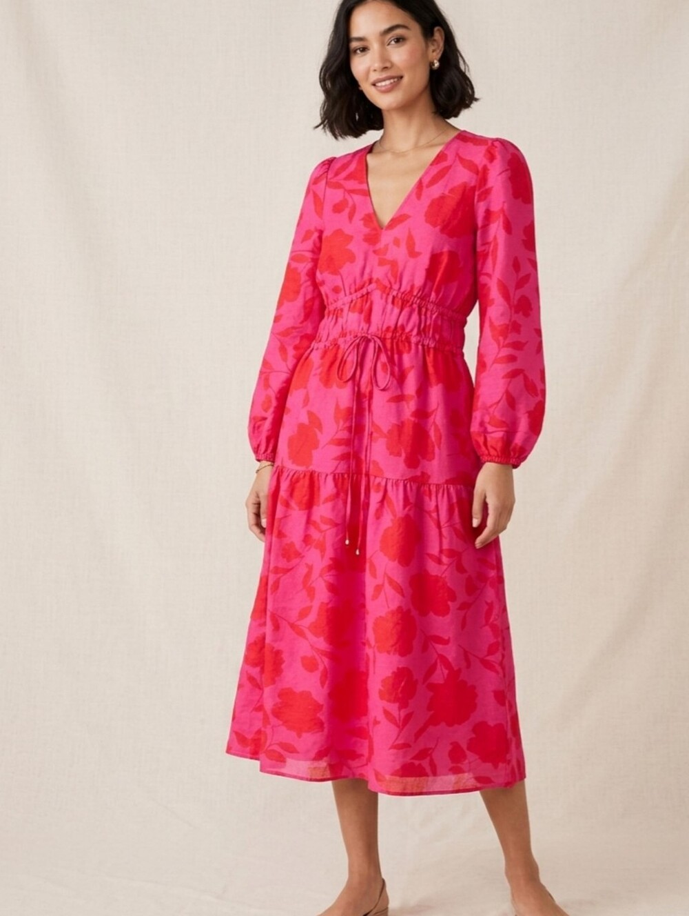 Kate Spade Pink Floral Midi Dress